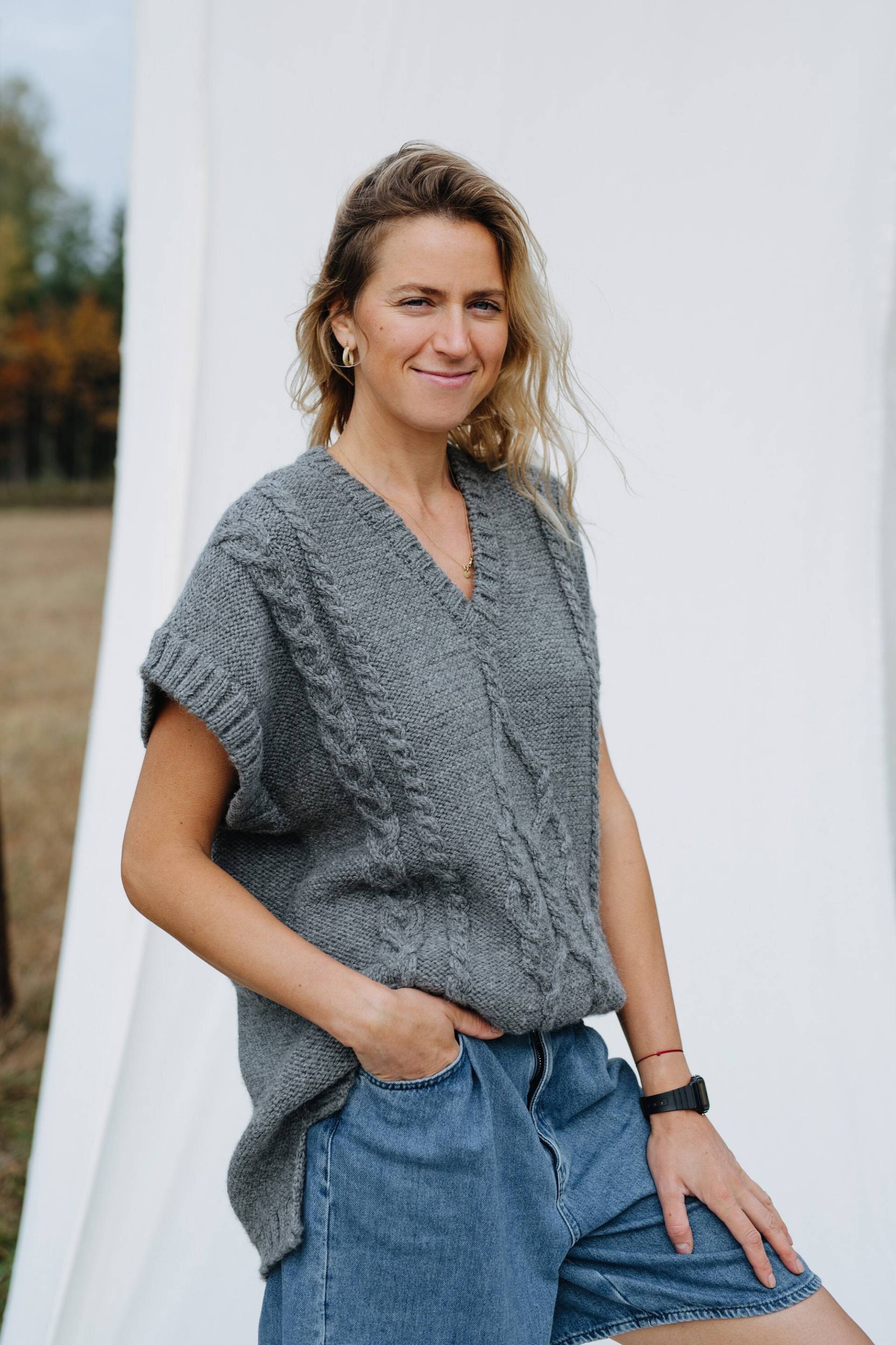 Nebraska Weste, Unisex Wollweste, Loose Fit Graue Winter Kuschlige Herren Damen Wollweste von mantaikotai