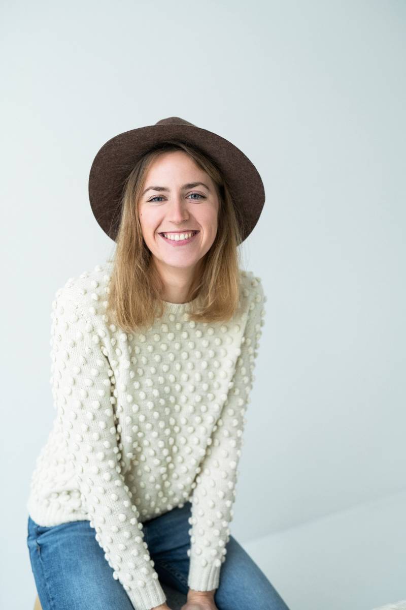 Sizilien Pullover - Pom Merino Wolle Aus Weiß Mit Punkten Winter Hochzeit von mantaikotai