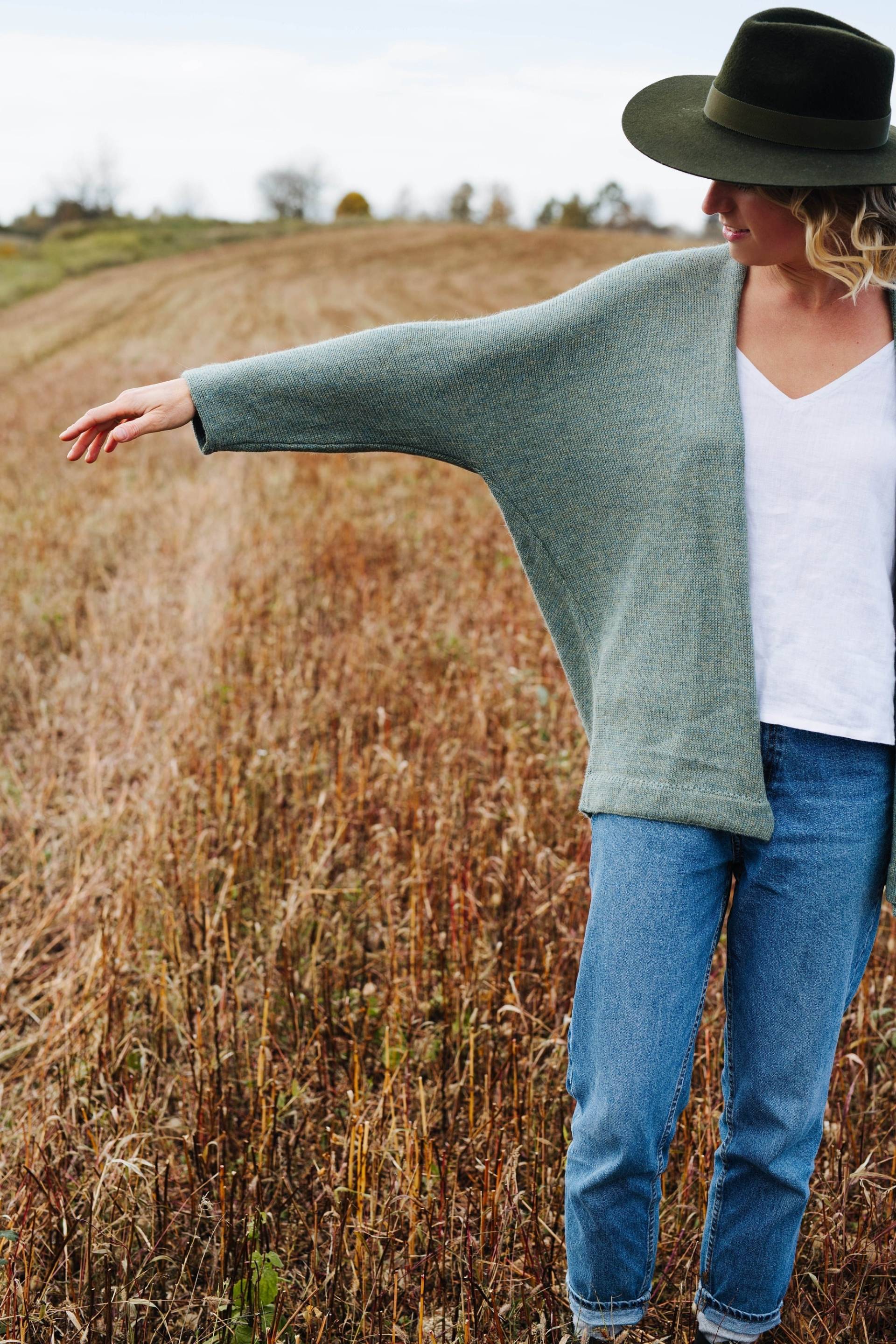 strickjacke - Alpaka Wolle Damen Grüne Winter Wollpullover Boho Hand Gestrickt von mantaikotai