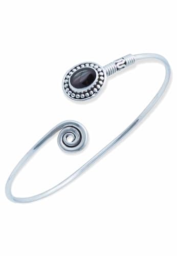 mantraroma Armband 925 Silber Onyx schwarzer Stein Edelstein Armreif Silber Damen Sterling Silber Geschenk (MAR-001-03) von mantraroma