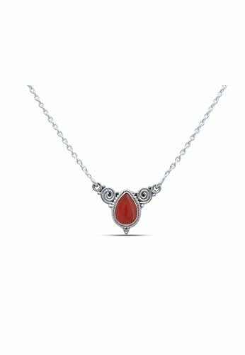 mantraroma Kette 925 Silber Edelstein Collier Silber Damen Sterling Silber Halskette Geschenk (MCO-009) von mantraroma