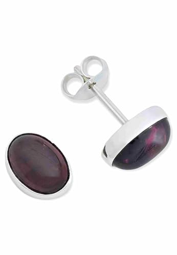 Ohrstecker 925 Silber Granat roter Stein Edelstein Ohrringe echt Silber Damen Sterling Silber Stecker Geschenk(MOS-040-02) von mantraroma