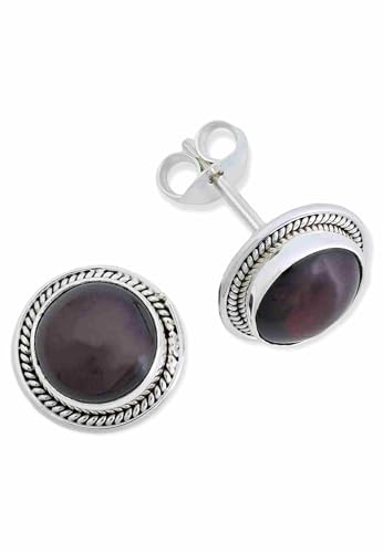 Ohrstecker 925 Silber Granat roter Stein Edelstein Ohrringe echt Silber Damen Sterling Silber Stecker Geschenk(MOS-052-02) von mantraroma