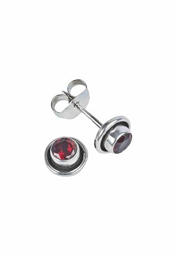 Ohrstecker 925 Silber Granat roter Stein Edelstein Ohrringe echt Silber Damen Sterling Silber Stecker Geschenk (MOS-106-52) von mantraroma