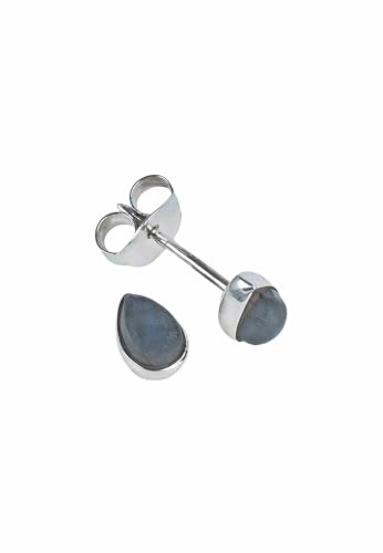 Ohrstecker 925 Silber Labradorit grün blauer Stein Edelstein Ohrringe echt Silber Damen Sterling Silber Stecker Geschenk (MOS-101-05) von mantraroma