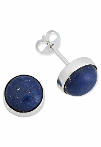 Ohrstecker 925 Silber Lapis Lazuli blauer Stein Edelstein Ohrringe echt Silber Damen Sterling Silber Stecker Geschenk(MOS-059-06) von mantraroma