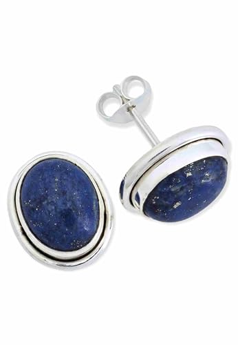 Ohrstecker 925 Silber Lapis Lazuli blauer Stein Edelstein Ohrringe echt Silber Damen Sterling Silber Stecker Geschenk(MOS-064-06) von mantraroma