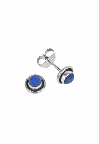 Ohrstecker 925 Silber Lapis Lazuli blauer Stein Edelstein Ohrringe echt Silber Damen Sterling Silber Stecker Geschenk (MOS-106-06) von mantraroma