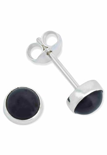 Ohrstecker 925 Silber Onyx schwarzer Stein Edelstein Ohrringe echt Silber Damen Sterling Silber Stecker Geschenk(MOS-038-03) von mantraroma