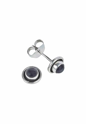 Ohrstecker 925 Silber Onyx schwarzer Stein Edelstein Ohrringe echt Silber Damen Sterling Silber Stecker Geschenk (MOS-106-03) von mantraroma