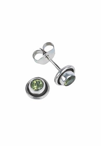 Ohrstecker 925 Silber Peridot leuchtend grüner Stein Edelstein Ohrringe echt Silber Damen Sterling Silber Stecker Geschenk (MOS-106-59) von mantraroma