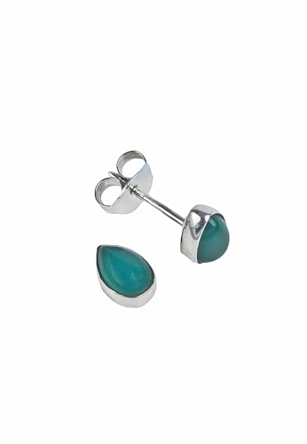 Ohrstecker 925 Silber grüner Onyx Stein Edelstein Ohrringe echt Silber Damen Sterling Silber Stecker Geschenk (MOS-101-14) von mantraroma