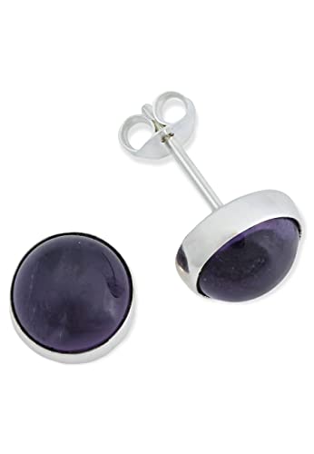 Ohrstecker 925 Silber Amethyst lila Stein Edelstein Ohrringe echt Silber Damen Sterling Silber Stecker Geschenk(MOS-059-01) von mantraroma