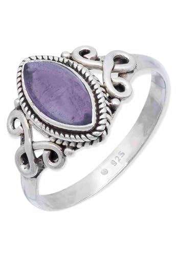 mantraroma Ring Silber Damen Amethyst Edelstein lila ausgefallen verspielt von mantraroma