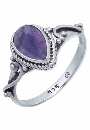 mantraroma Silber Ring Damen 925 Amethyst Edelstein lila ausgefallen verspielt von mantraroma