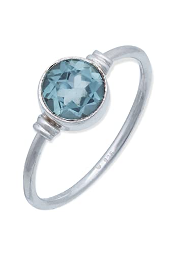 Ring 925 Silber Blau Topas hellblauer Stein Edelstein echt Silber Damen Sterling Silber Geschenk (MRG-191-62-(58)) von mantraroma