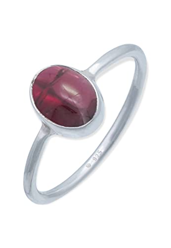 Ring 925 Silber Granat roter Stein Edelstein echt Silber Damen Sterling Silber Geschenk (MRG-100-02-(54)) von mantraroma