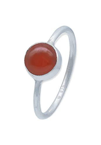 Ring 925 Silber Karneol orange roter Stein Edelstein echt Silber Damen Sterling Silber Geschenk (MRG-078-16-(52)) von mantraroma