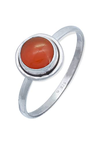 Ring 925 Silber Karneol orange roter Stein Edelstein echt Silber Damen Sterling Silber Geschenk (MRG-217-16-(48)) von mantraroma