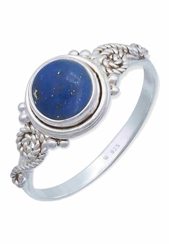 mantraroma Ring Damen Silber 925 Lapis Lazuli Edelstein blau ausgefallen verspielt von mantraroma