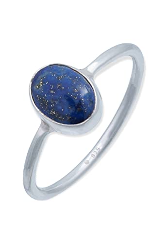 Ring 925 Silber Lapis Lazuli blauer Stein Edelstein echt Silber Damen Sterling Silber Geschenk (MRG-100-06-(50)) von mantraroma