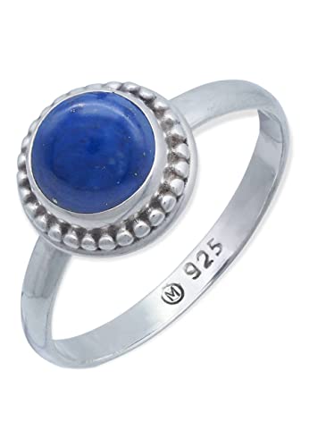 Ring 925 Silber Lapis Lazuli blauer Stein Edelstein echt Silber Damen Sterling Silber Geschenk (MRG-193-06-(50)) von mantraroma