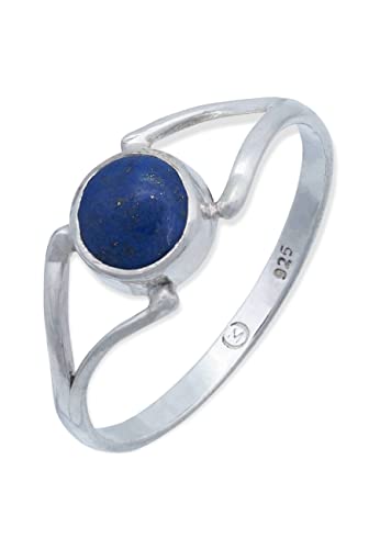 Ring 925 Silber Lapis Lazuli blauer Stein Edelstein echt Silber Damen Sterling Silber Geschenk (MRG-211-06-(54)) von mantraroma