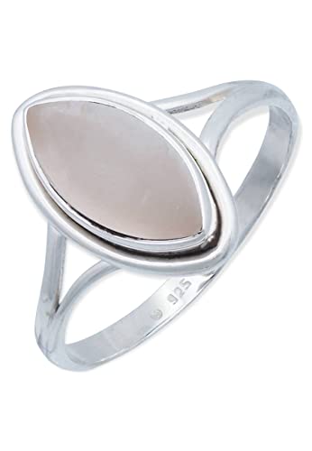 Ring 925 Silber Rosenquarz rosa Stein Edelstein echt Silber Damen Sterling Silber Geschenk (MRG-188-07-(50)) von mantraroma