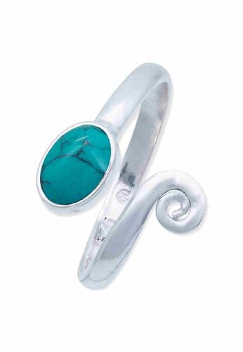 Ring 925 Silber Türkis Edelstein größenverstellbar echt Silber Damen Sterling Silber Geschenk (MRV-064-15) von mantraroma