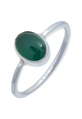 Ring 925 Silber grüner Onyx Stein Edelstein echt Silber Damen Sterling Silber Geschenk (MRG-100-14-(52)) von mantraroma