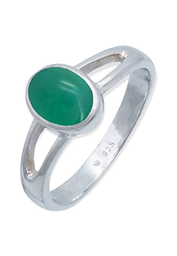 Ring 925 Silber grüner Onyx Stein Edelstein echt Silber Damen Sterling Silber Geschenk (MRG-180-14-(50)) von mantraroma