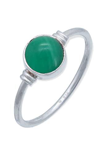 Ring 925 Silber grüner Onyx Stein Edelstein echt Silber Damen Sterling Silber Geschenk (MRG-191-14-(52)) von mantraroma