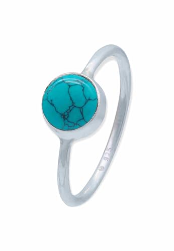 mantraroma Ring Silber 925 Damen Türkis Edelstein türkis schlicht modern von mantraroma