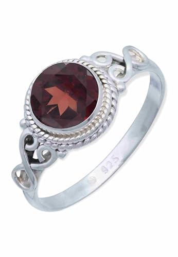 Ring Sterling Silber Damen Granat rot Stein verspielt Ring Sterling Silber Damen Granat rot Stein verspielt von mantraroma
