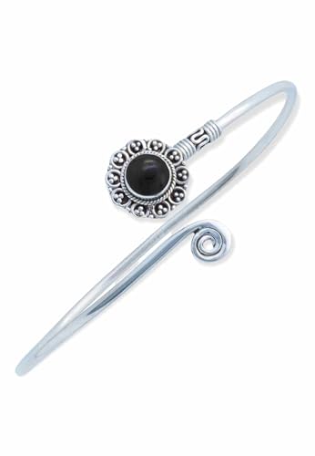 mantraroma Armband 925 Silber Onyx schwarzer Stein Edelstein Armreif Silber Damen Sterling Silber Geschenk (MAR-005-03) von mantraroma