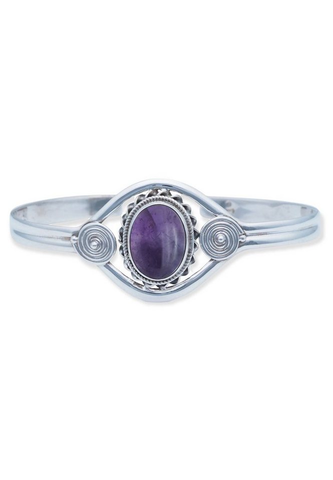 mantraroma Armreif 925er Silber mit Amethyst von mantraroma