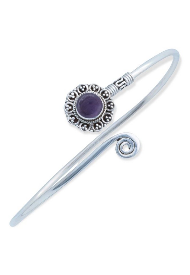 mantraroma Armreif 925er Silber mit Amethyst von mantraroma