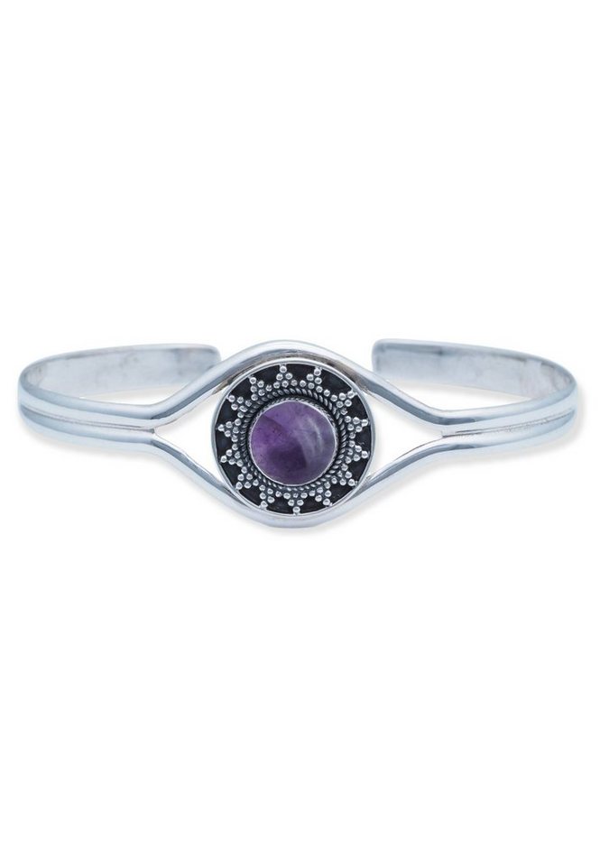 mantraroma Armreif 925er Silber mit Amethyst von mantraroma