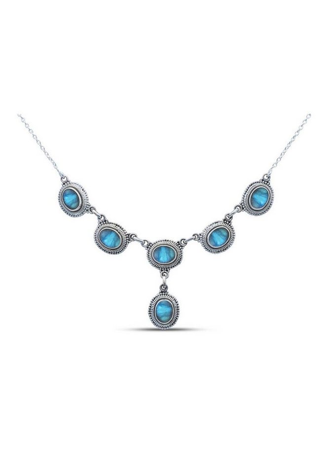 mantraroma Collier Collierkette KANTORA aus 925er Sterling Silber (Kettenanhänger uns Kette), 925 Sterling Silber Ketten mit Kettenanhänger für Damen von mantraroma