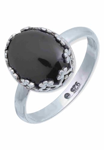 mantraroma Damen Ring 925 Silber Onyx Edelstein schwarz dezent verspielt mantraroma Damen Ring 925 Silber Onyx Edelstein schwarz dezent verspielt von mantraroma