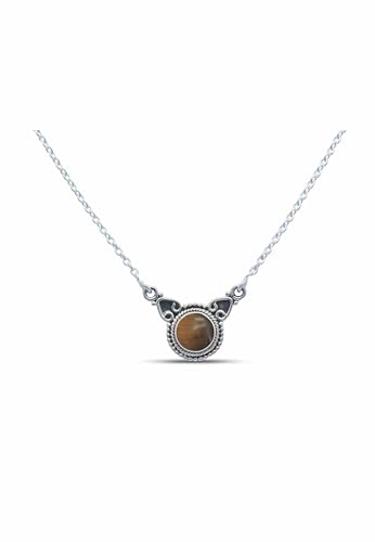 mantraroma Kette 925 Silber Edelstein Collier Silber Damen Sterling Silber Halskette Geschenk (MCO-010) von mantraroma