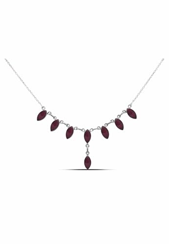 mantraroma Kette 925 Silber Edelstein Collier Silber Damen Sterling Silber Halskette Geschenk (MCO-004) von mantraroma