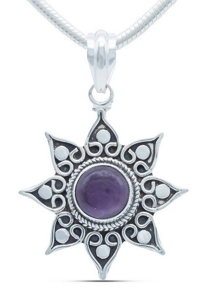 mantraroma Kette mit Anhänger 925er SilbermitAmethyst von mantraroma