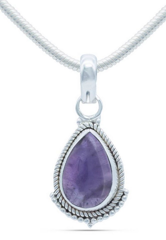 mantraroma Kette mit Anhänger 925er SilbermitAmethyst von mantraroma