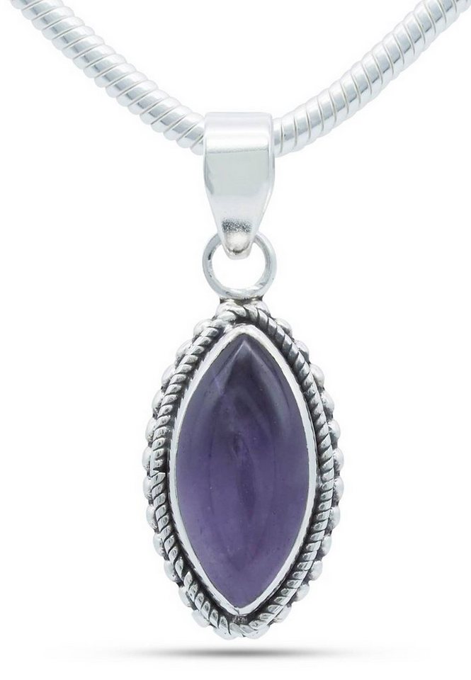 mantraroma Kette mit Anhänger 925er SilbermitAmethyst von mantraroma