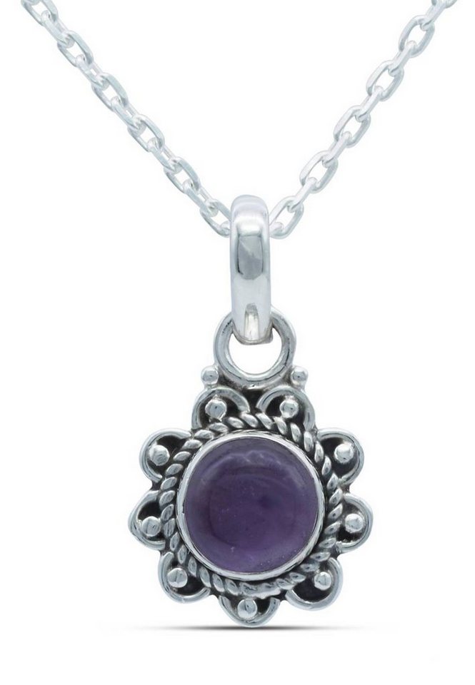 mantraroma Kette mit Anhänger 925er SilbermitAmethyst von mantraroma