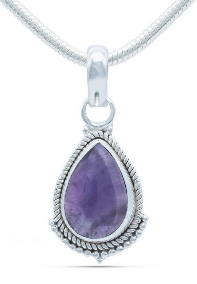 mantraroma Kette mit Anhänger 925er SilbermitAmethyst von mantraroma