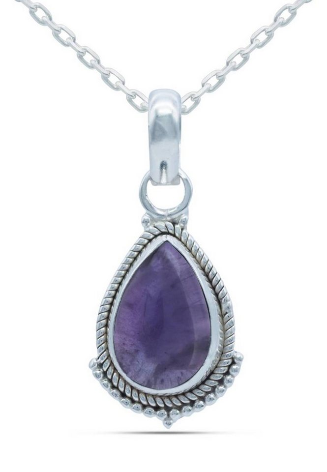 mantraroma Kette mit Anhänger 925er SilbermitAmethyst von mantraroma