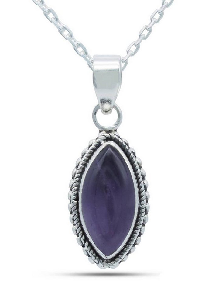 mantraroma Kette mit Anhänger 925er SilbermitAmethyst von mantraroma