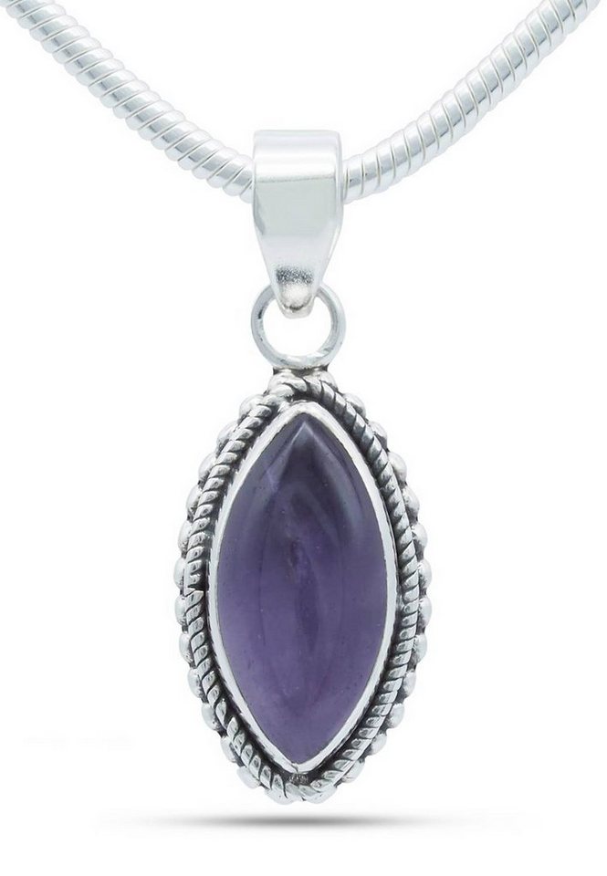 mantraroma Kette mit Anhänger 925er SilbermitAmethyst von mantraroma